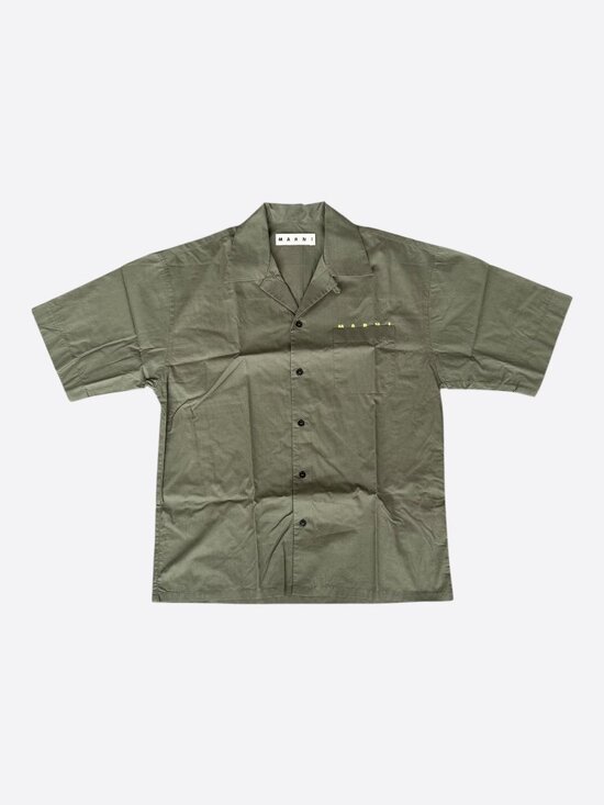 Marni Other - Marni Green Embroidered Logo Button Up Shirt